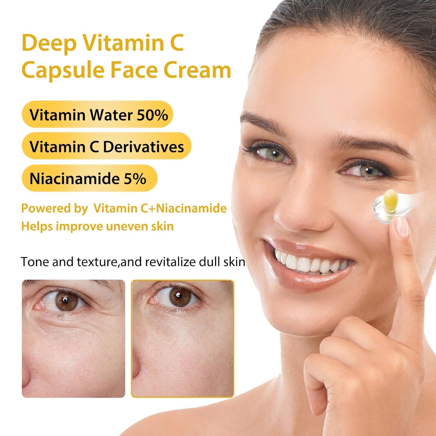 Deep Vita C Capsule Face Cream - Vitamin C & Niacinamide Brightening Moisturizer | OEM/ODM Skincare 