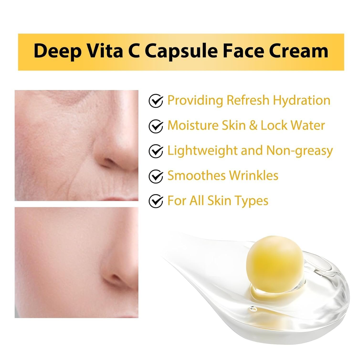 Deep Vita C Capsule Face Cream - Vitamin C & Niacinamide Brightening Moisturizer | OEM/ODM Skincare 